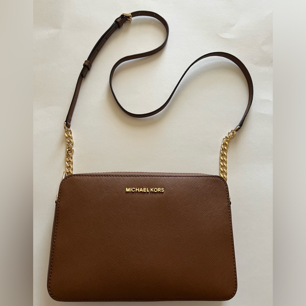 Michael Kors Jet Set Saffiano Leather Crossbody Bag